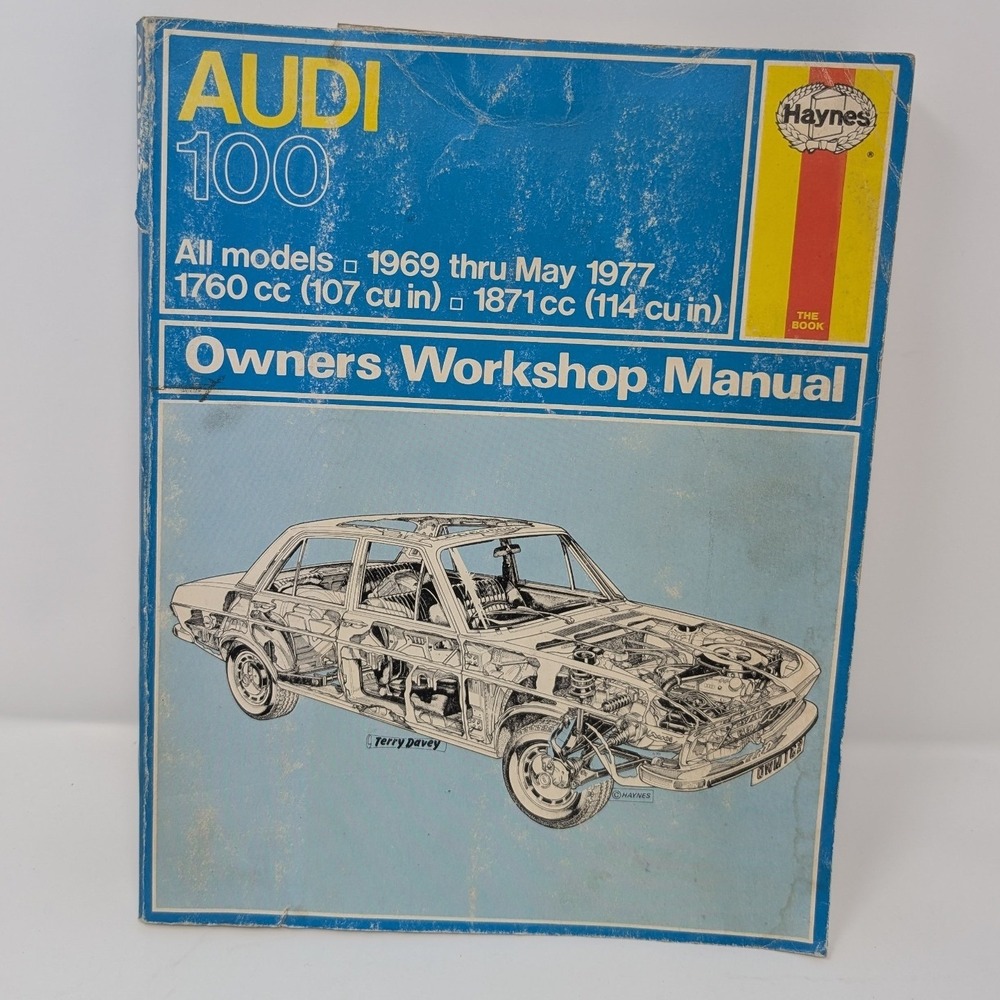 Vtg Audi 100 Haynes Owners Workshop Manual 1969-1977 1760cc 1871cc‎ Repair Book